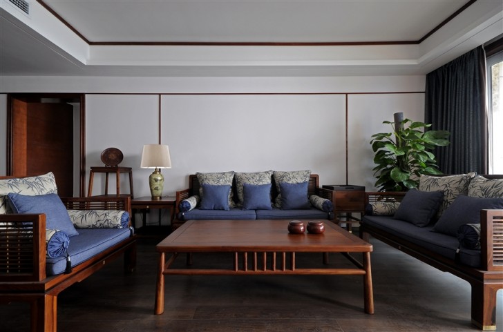 江北明珠132㎡新中式實拍-客廳