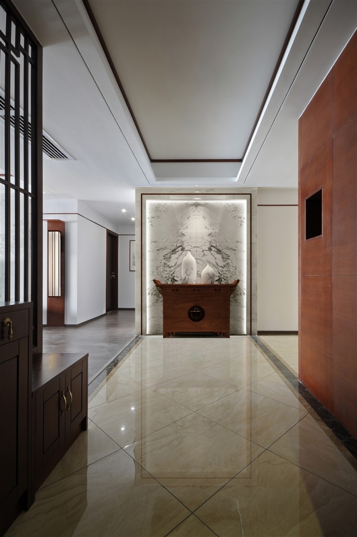 江北明珠132㎡新中式實拍-玄關(guān)