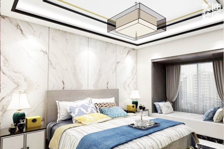 志誠新世界160㎡新中式效果圖-臥室