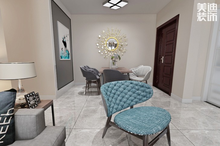 檀香山130平米現(xiàn)代簡(jiǎn)約裝修效果圖-餐廳