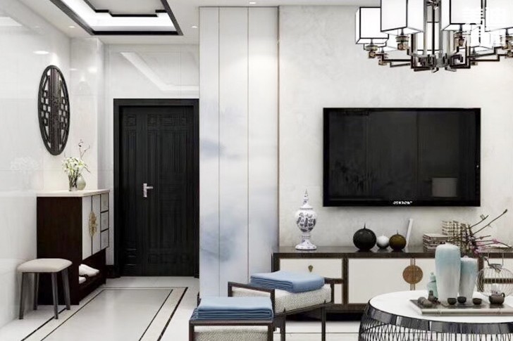 志誠新世界160㎡新中式效果圖-客廳