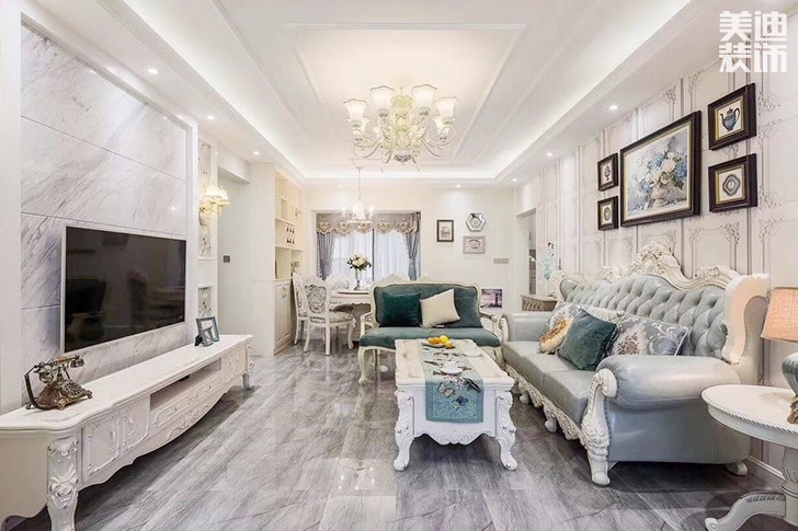 江南世界156㎡歐式案例實拍-客廳
