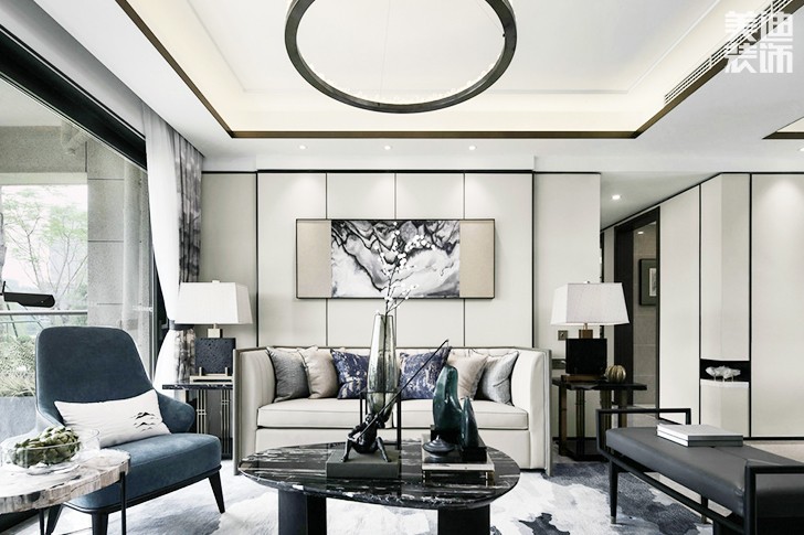 瓏湖國際180㎡新中式實(shí)拍-客廳