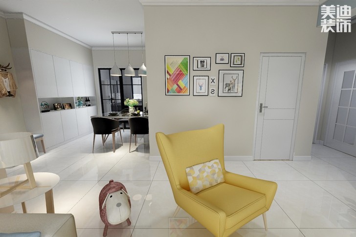 濱湖西郡清新北歐120平米裝修效果圖--餐廳