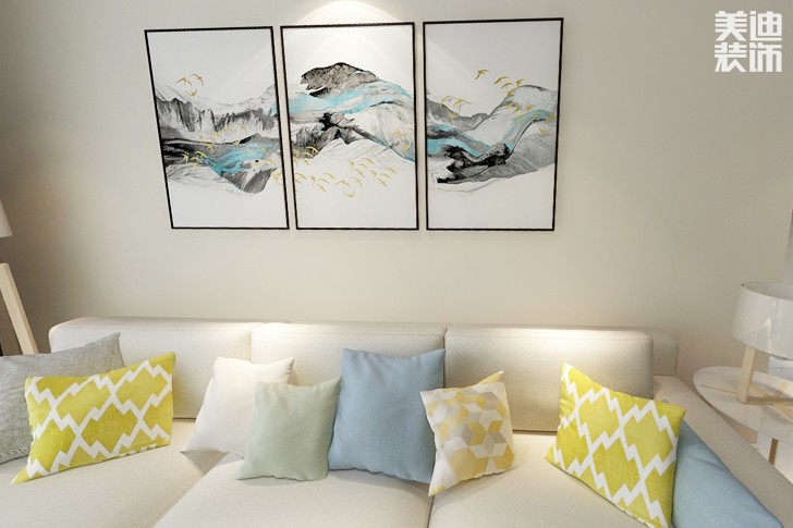 濱湖西郡清新北歐120平米裝修效果圖--客廳