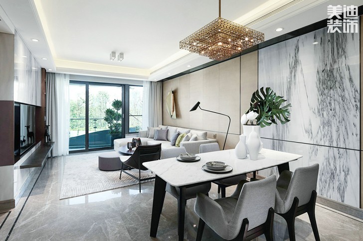 水映名城130㎡現(xiàn)代簡約效果圖-餐廳