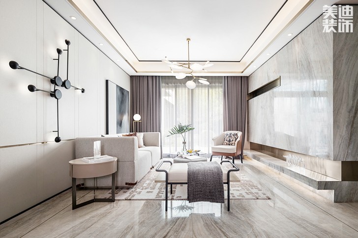 360㎡別墅現(xiàn)代簡約效果圖-客廳