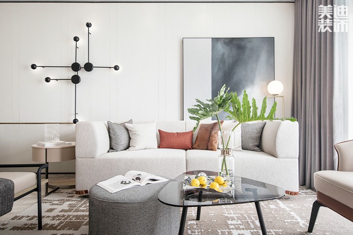 360㎡別墅現(xiàn)代簡約效果圖-客廳