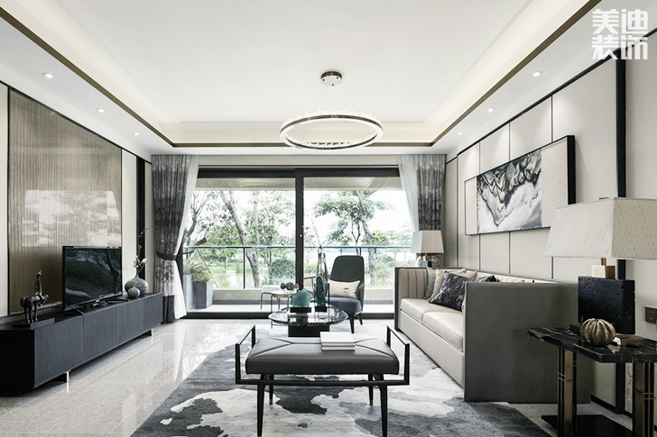 瓏湖國際180㎡新中式實(shí)拍-客廳