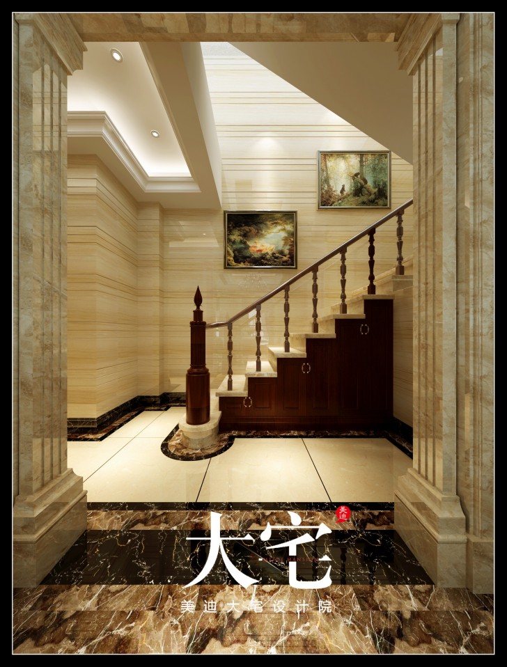 岳陽(yáng)碧桂園300平米歐式風(fēng)格裝修效果圖--樓梯