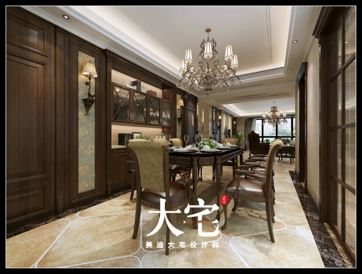 岳陽(yáng)碧桂園300平米歐式風(fēng)格裝修效果圖--餐廳