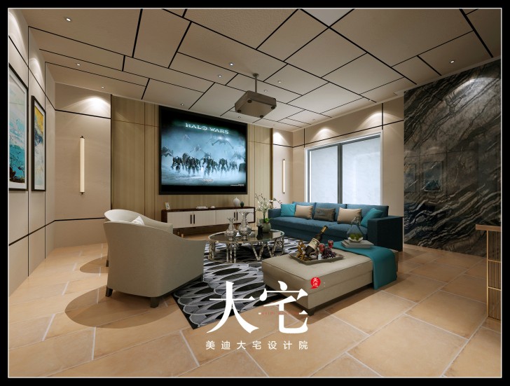 岳陽棠溪人家300平米現(xiàn)代簡約風格效果圖--客廳