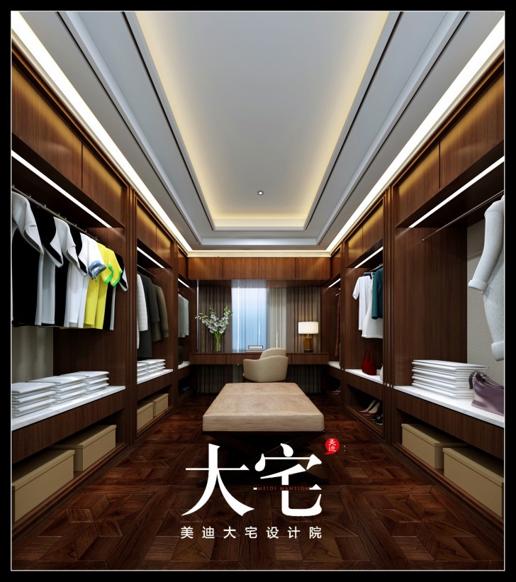 新中式300平米效果圖--衣帽間