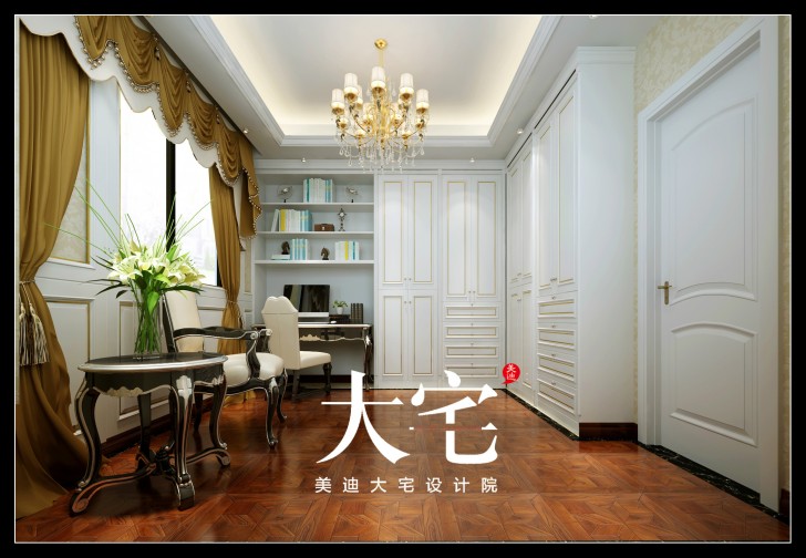 岳陽(yáng)碧桂園300平米歐式風(fēng)格裝修效果圖--書(shū)房