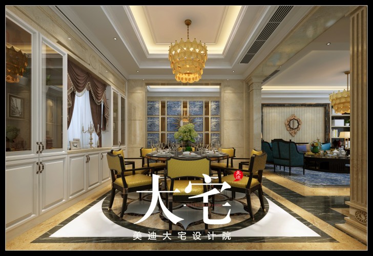 400平米簡(jiǎn)歐效果圖--餐廳