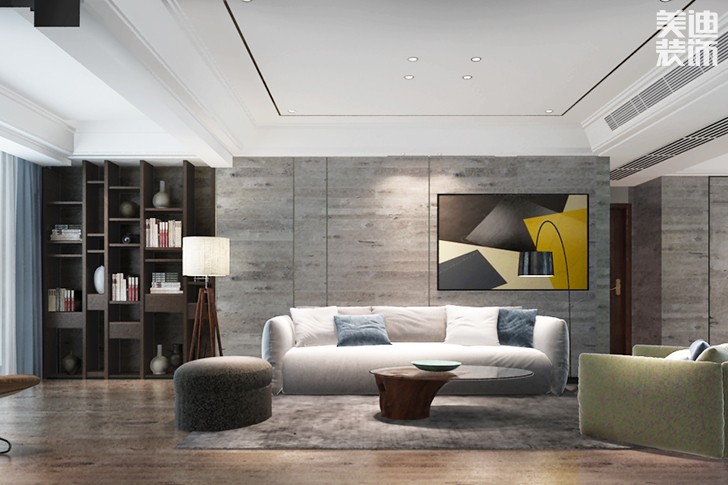 潤景園142㎡現(xiàn)代簡約裝修效果圖--客廳