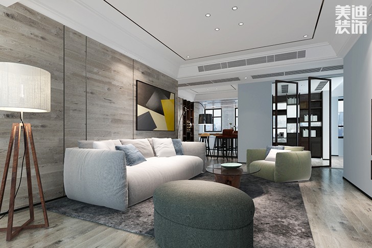 潤景園142㎡現(xiàn)代簡約裝修效果圖--客廳2