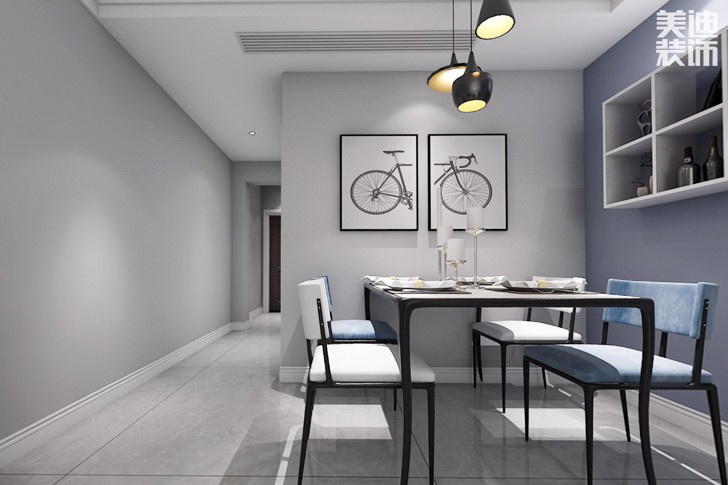 尚格名城100㎡北歐風(fēng)效果圖--餐廳