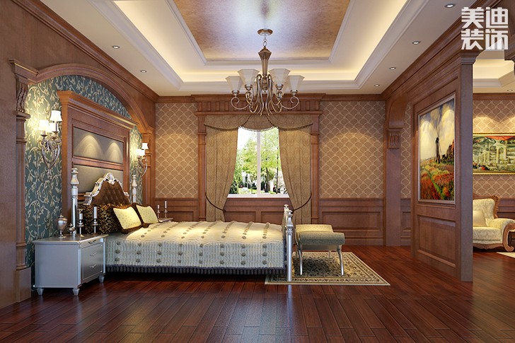 洞天一品美式風格裝修案例圖--臥室
