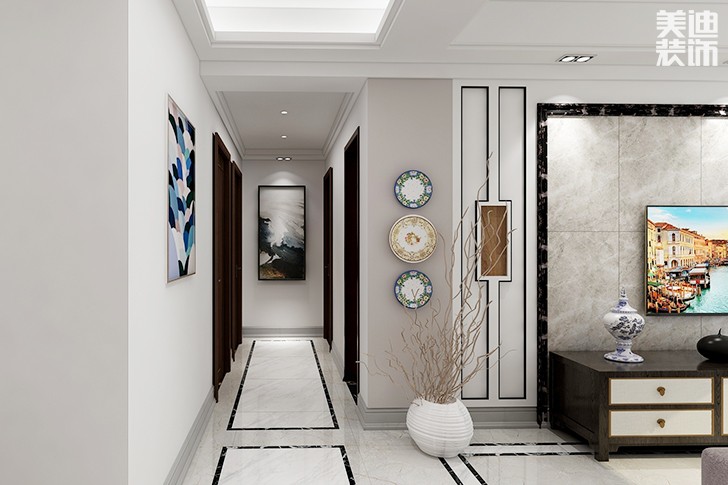 南坪花苑113㎡簡約風(fēng)裝修效果圖--過道