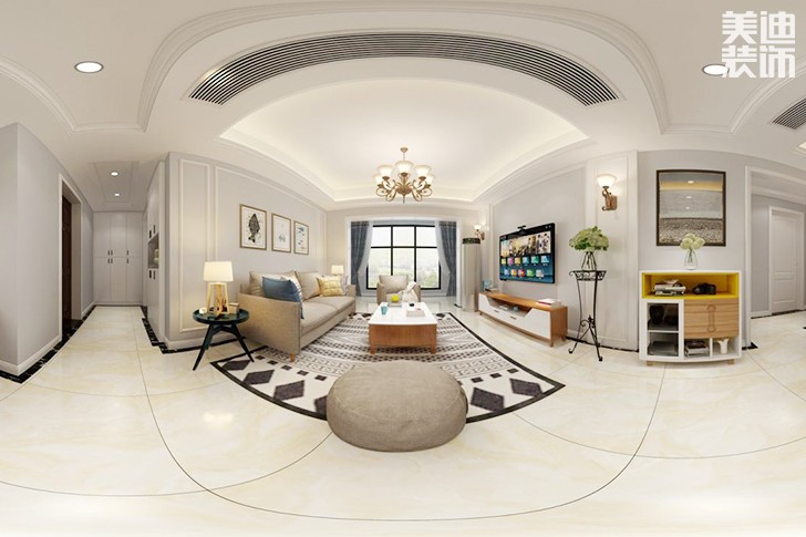 碧桂園現(xiàn)代風(fēng)裝修案例圖--客廳