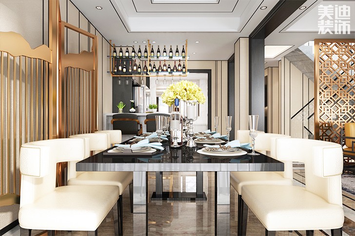 碧桂園新中式裝修案例圖--餐廳