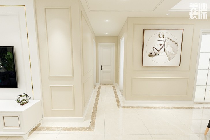 潤和長郡120平米美式風(fēng)格案例效果圖--過道