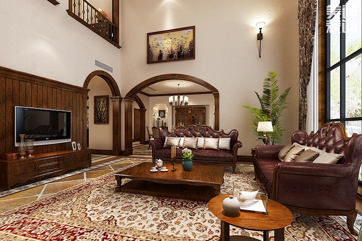 北歐小鎮(zhèn)150平米歐式風(fēng)格裝修效果圖--客餐廳