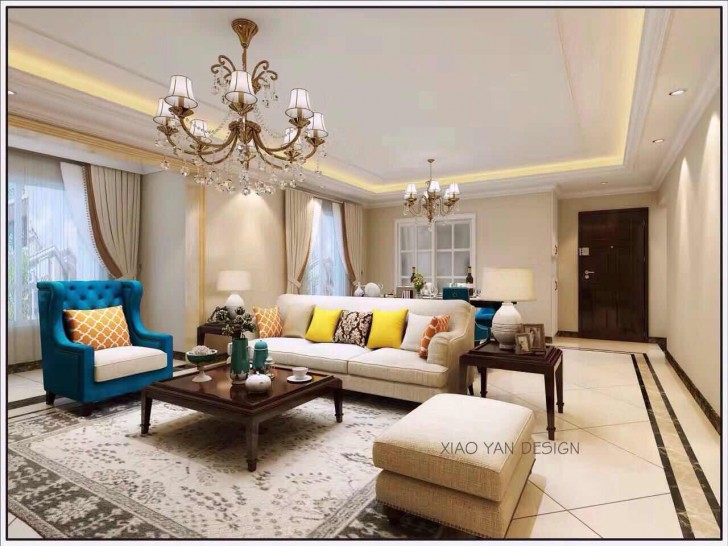 米蘭春天118平簡歐實拍展示-客廳