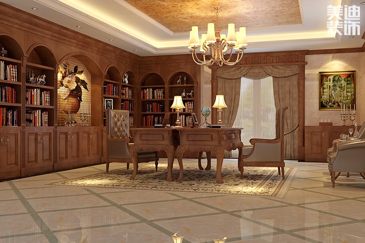 洞天一品美式風格裝修案例圖--書房