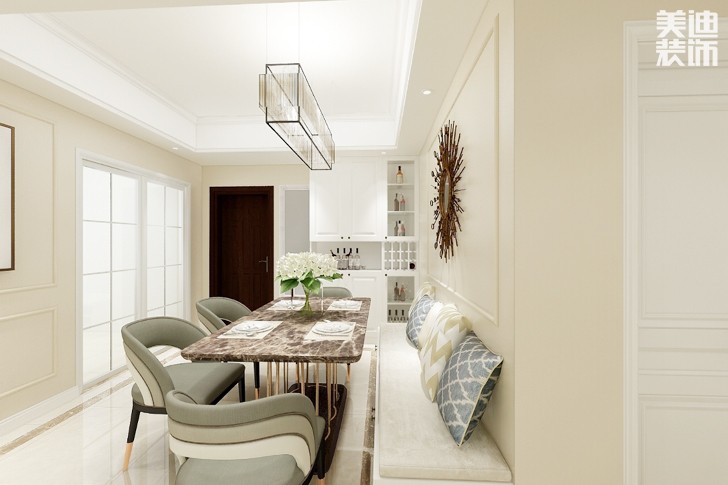 潤和長郡120平米美式風(fēng)格案例效果圖--客廳
