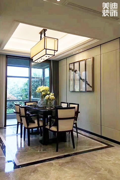 梓湖觀邸120㎡新中式裝修效果圖-餐廳
