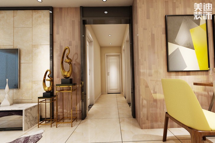 麗景灣220㎡現(xiàn)代案例效果圖展示--過道