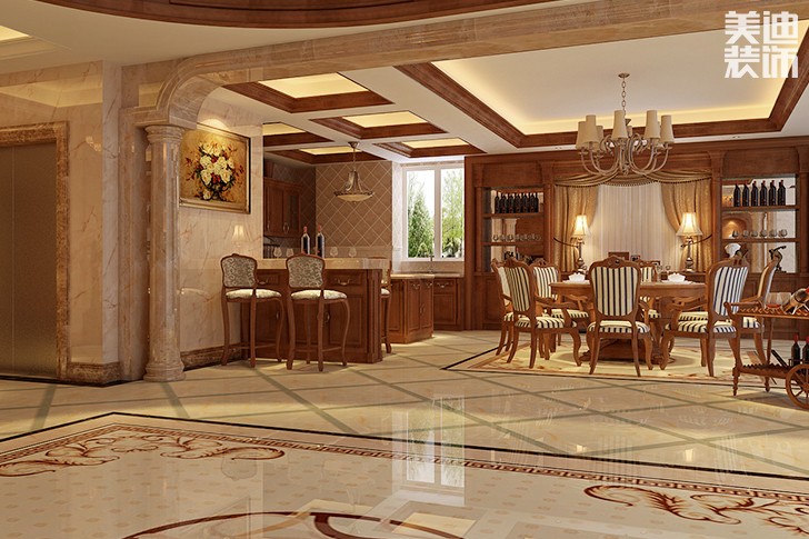洞天一品美式風格裝修案例圖--餐廳