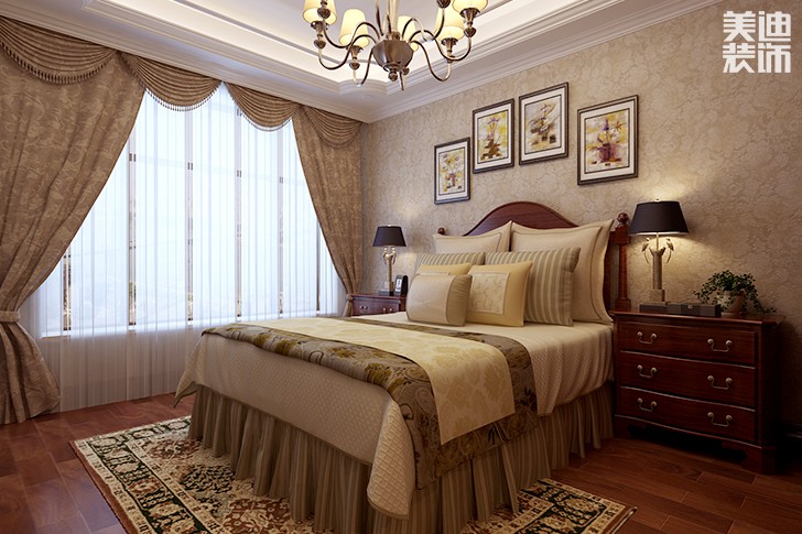 恒大華府復(fù)式樓200平新中式效果圖--客房02