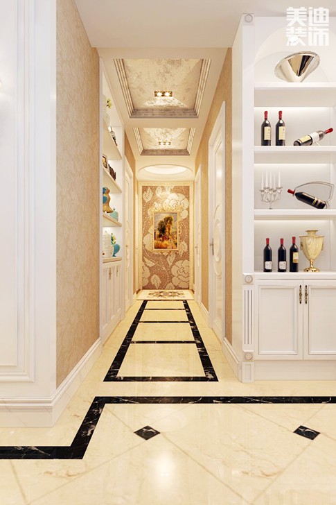 金茂梅溪湖136平方歐式風格案例效果圖--過道