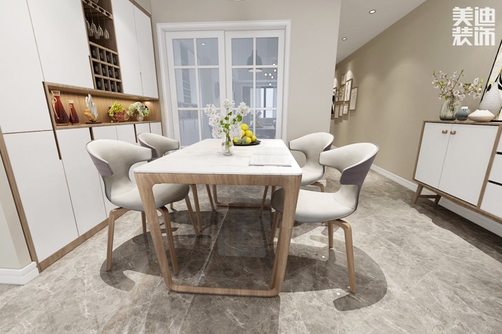 潤和又一城106平米北歐簡約風格案例效果圖--餐廳