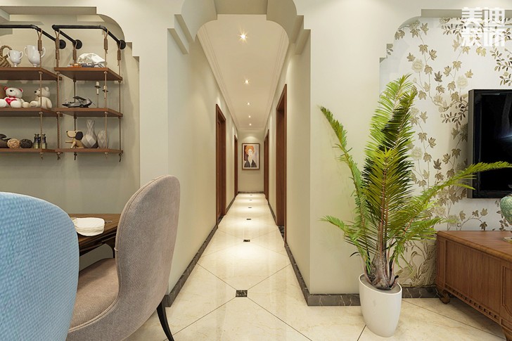 勤誠達新界117平米小美風(fēng)格案例效果圖--過道