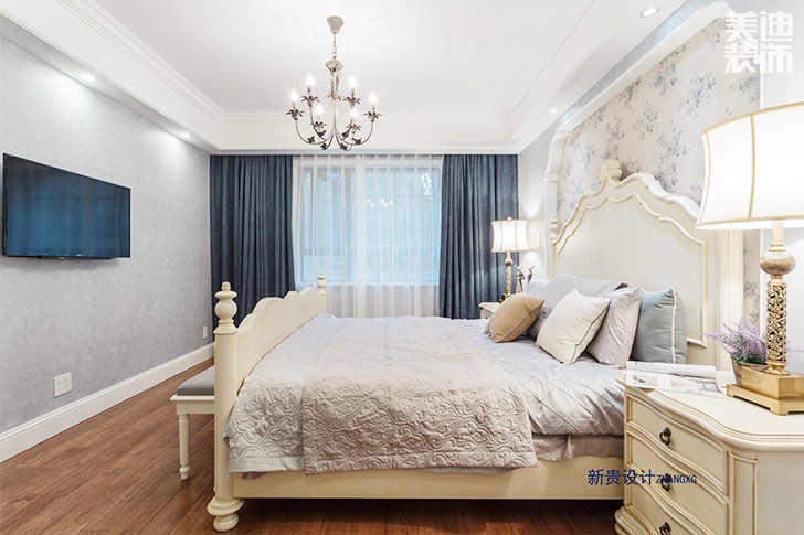 格林春天150平米輕奢法式風(fēng)格實(shí)景圖--臥室