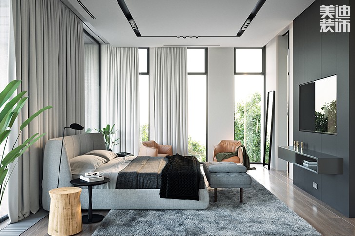 花明樓自建房132平米現(xiàn)代簡(jiǎn)約風(fēng)格-臥室