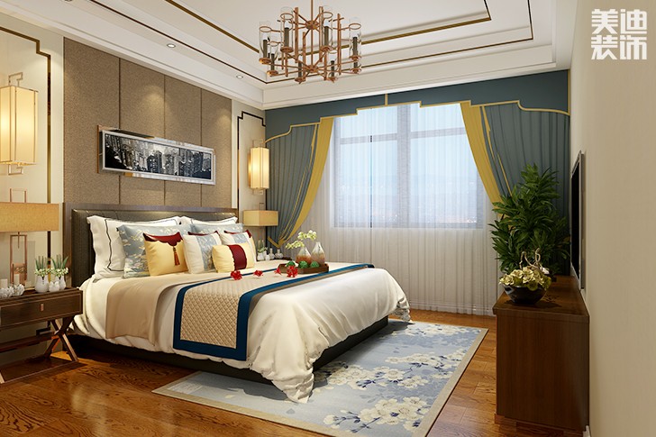 湘江一號180平米后現(xiàn)代風(fēng)格實景圖-次臥