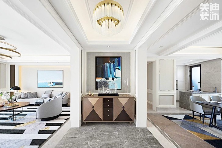 格林春天220平米輕奢風案例效果圖-過道