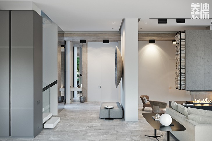 花明樓自建房132平米現(xiàn)代簡(jiǎn)約風(fēng)格-客廳