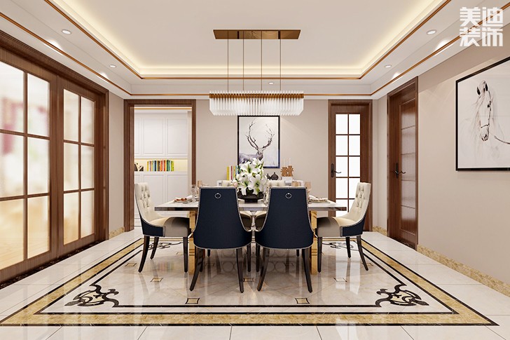 湘江一號180平米后現(xiàn)代風(fēng)格實景圖-餐廳