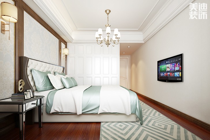 德景園125平新中式裝修案例圖--臥室
