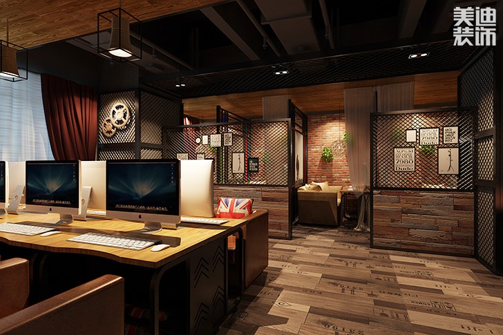 長沙yi時(shí)光網(wǎng)咖550平米工業(yè)風(fēng)案例圖--卡座