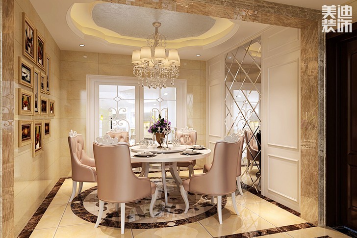 盛翠260平米歐式混搭風格案例圖--餐廳