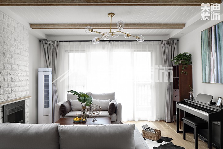 愛琴灣148平米北歐風(fēng)格實(shí)景圖--客廳