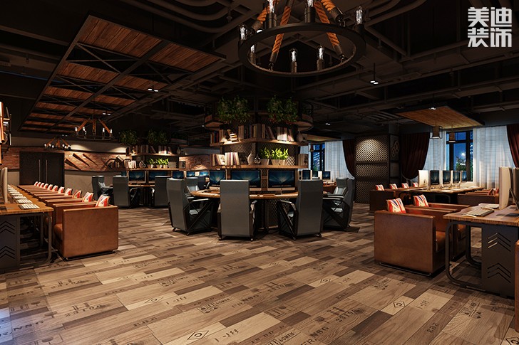 長沙yi時(shí)光網(wǎng)咖550平米工業(yè)風(fēng)案例圖--大廳