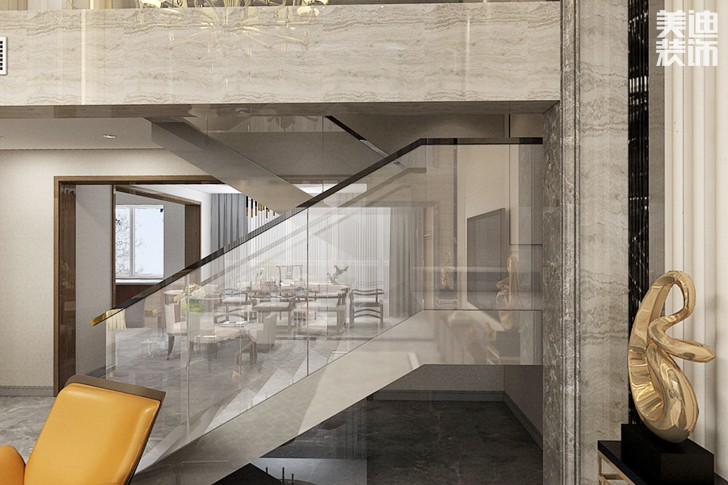 康城上品260平米后現(xiàn)代風(fēng)格裝修效果圖--樓梯